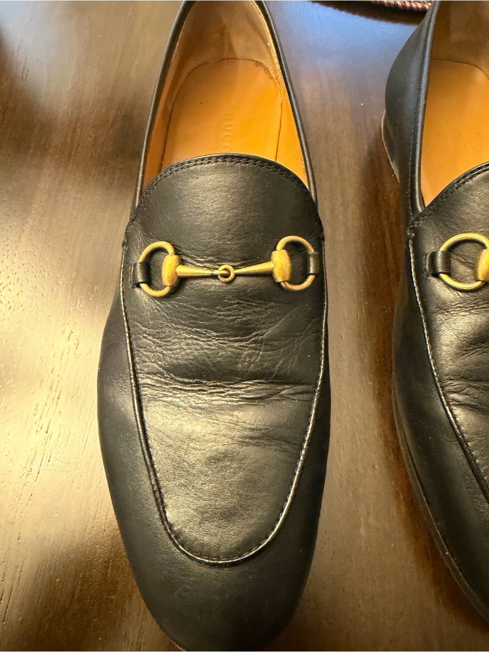 Gucci Black Leather Horsebit Loafers with Gold Hardware - Picture 11 of 11